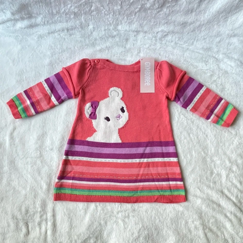 Gymboree Snow Bear Knitted Dress 100% Cotton size Baby 3-6 month